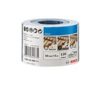 BOSCH Schleifrolle mit 50 mm Durchmesser und 5 m Länge, K120-Schleifen-Körnung, blauer Farbe, perfekt für Heimwerker und Fortgeschrittene
