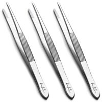 Beaditive 14 cm Nähmaschinen-Pinzetten-Set mit gezackten Spitzen, professionelle Qualität und hoher Präzision, rostfreier Stahl für optimale Nadelplatzierung