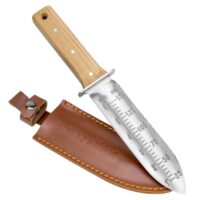 Professionelles Hori-Hori-Messer mit gezackter Klinge für Gartenarbeit, Unkraut entfernen und Pflanzen verpflanzen