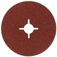 Bosch 2609256248 DIY Fiberschleifscheiben, ø 115 mm, Metall, ungelocht, gespannt, für Winkelschleifer, Abtrags- und Entgrat-Arbeiten, Korund beschichtet