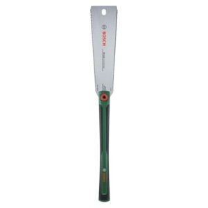 Bosch Japansäge Ryoba 250mm, Zugsäge für präzise und bündige Schnitte in Holz und Kunststoff, flexibles Sägeblatt aus SK5 Stahl, beidseitig verzahnt mit 7-10 & 17TPI, extralanger Griff mit Softgrip