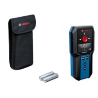 Bosch Professional Ortungsgerät GMS 120-27 mit zwei Alkaline Batterien, max. Detektionstiefe für Nichtmetalle: 120 mm, magnetische Metall: 100 mm, spannungsführende Leitungen: 50 mm, Holz: 30 mm