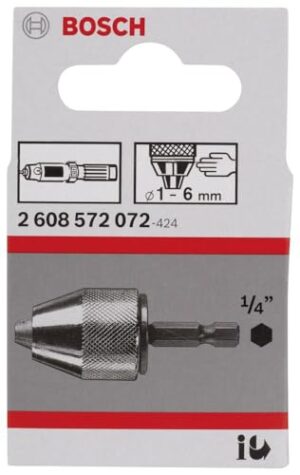 Schnellspannbohrfutter von Bosch Professional, 1 Hülse, Spannbereich 1-6 mm, Aufnahme 1/2 Zoll - Außensechskantschaft, Zubehör für Akku-Bohrmaschine