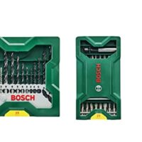 Bosch Zubehör Set Mini X Line mit Schrauberbits, Bohrern und Universalhalter für verschiedene Materialien wie Metall, Holz und Stein