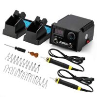 Professionelles Werkzeugset für Hobby-Brandmalerei mit 2 Brennstiften und digitaler Temperaturregulierung, geeignet für Holz, Leder, Körper und Papier