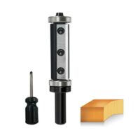 Bündigfräser GLRYD 8mm Schaft, 50mm Schnittlänge, D=16mm, Hartmetall-Wendeplatten mit Kugellager oben und unten für Holzbearbeitung, Flächenbündig/Kopierfräsen/Kantenbearbeitung