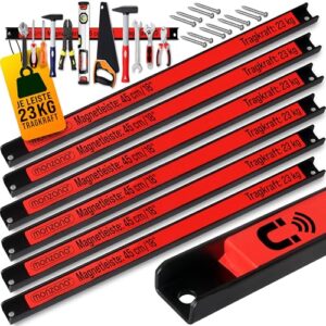 Magnetische Werkzeugleiste für 6x Werkzeug, Tragkraft 23kg, Magnetisch Werkzeughalter und Werkzeug Organizer inkl. Montagematerial.
