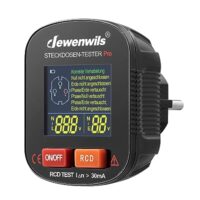 Elektrischer Steckdosentester mit RCD-Prüfung und LCD-Anzeige, Stromprüfung für verschiedene Fehlerdiagnose, 48-250V/45-65Hz