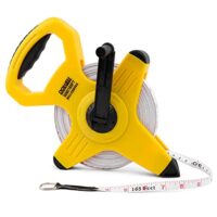 Maßband mit Glasfaserblättern und Nylonverstärkung, ABS-Rahmen und doppelte Messseite in Fuß/Zoll und metrisch