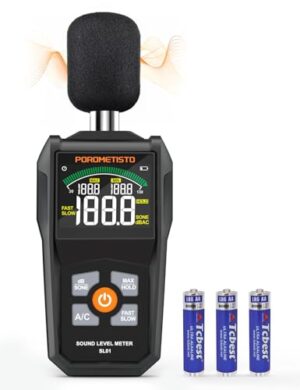 Digitaler Schallpegelmesser, Dezibelmessgerät für Zuhause, Fabrik, laute Nachbarn - 30–130 dB SPL-Messgerät mit A/C-Gewichtung, Datenspeicherung und MAX/MIN-Wert