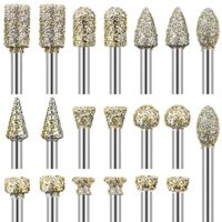 Diamant Fräser für Stein, Dremel Rotary Tool Zubehör, Schleifen und Polieren, Gravuren, 1/8 Zoll Schaft, hochwertige Diamantpartikel #60, Verschleißfestigkeit, professionelle After-Sales-Beratung