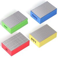 4 Stueck Diamant Handschleifpad Set mit 60# 100# 200# und 400# Kornung, ideal fuer Steinkeramikfliesen Glas und mehr.