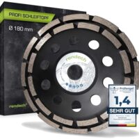Profi Diamant Schleiftopf 180 mm für Beton, Stein und Fliesenkleber - hochwertiges Werkzeug für präzises Schleifen und Fräsen