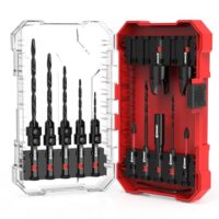Senkbohrer-Set mit 15 konischen Bohrern und 2 Holzlochbohrern für verschiedene Holzbearbeitungsprojekte