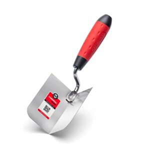 COMENSAL Eckkelle, Inneneckenkelle 60x100, Außen Eckspachtel Edelstahl, Maurerkelle, Stukkateurkelle mit ergonomischem Softgriff, Herkunft EU