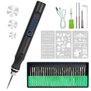 Elektrischer Gravierstift mit 36 Bits für Schmuck, Holz, Glas, Metall und Keramik - Wiederaufladbare USB-Akku-Graviermaschine mit Tragbarem DIY-Rotationsgravierer