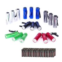 18-teiliges Set an LED-Taschenlampen mit Lanyard und 54 AAA Batterien für Outdoor-Aktivitäten wie Wandern und Camping