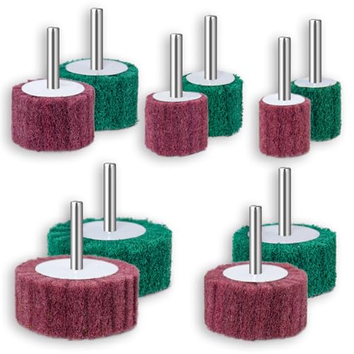 10-teiliges FEIHU Schleifscheiben-Set, verschiedene Größen: 60/50/40/30/25mm. Flexibel und vielseitig zum Reinigen und Entfernen von Farbe und Oxid.