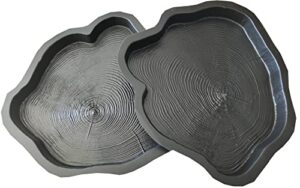 FHONYX 2 Stück Gießform für Beton, Pflasterform, Schablone für Bodenbelag Platten, schalungsformen, Baumstamm, Gartendekoration mit Holzmaserung Querschnitt Nachahmung DIY Gehweg Pflastersteine