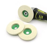 Drei Winkelschleifertools mit 125 mm Durchmesser, aus Wolle gefertigt, für Polieren von Glas, Keramik, Kunststoff und anderen Materialien