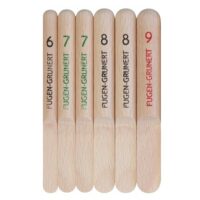 FUGEN-GRUNERT Glättfinger Silikonabzieher Nachkauf-Set 6-teilig, ideal für das Arbeiten mit Fugen, hochwertige Silikonabzieher aus astfreiem Buchenholz