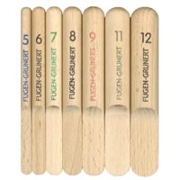 Fugenwerkzeug 3-in-1 Fugenabzieher Set für Rundfugen mit Halbkugel für perfekte Ecken, FUGEN-GRUNERT Maxi-Set Glättfinger Profi Silikonabzieher 7-teilig, Fugenabzieher Set aus Buche für Heimwerker und Profis