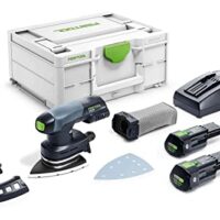 Festool Akku-Deltaschleifer DTSC 400 3,0 I-Plus mit Akkupack BP 18 Li 3,0, Schnellladegerät und Schleifschuh