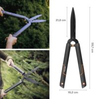 Hochwertige Fiskars Heckenschere mit Wellenschliff, 60 cm lang, mattschwarzer Farbton, ideal für Garten- und Landschaftsbau
