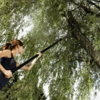 Fiskars Teleskop-Stiel für QuikFit Werkzeug-Köpfe, Länge 2,28 - 4 m, Aluminium, Schwarz/Orange