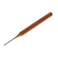 Detailfoto des GEDORE Splinttreibers mit einem Durchmesser von 2 mm und einer kupferfarbenen Lackierung. Das Werkzeug besteht aus hochwertigem Stahl und ist ideal für das Stanzen von Löchern in Textilien, Holz oder Metall sowie zum Ein- oder Austreiben von Nieten und anderen Verbindungselementen.