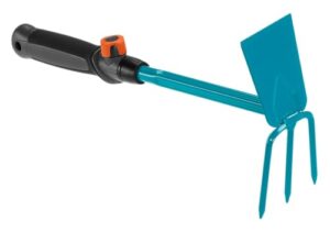 Doppelhacke für Bodenlockerung und -jäten mit ergonomischem Griff, 6,5 cm Arbeitsbreite