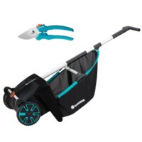 Gardena Laub- und Rasensammler: Effektives Sammeln von Laub und Gras, rotierendes Bürstensystem, ergonomischer Griff, geräuscharm Betrieb für Gartenarbeit