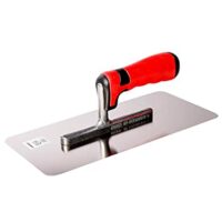 Glättekelle aus hochwertigem Material mit abgerundeter Kante und 2K-Softgriff-Schale für präzise Applikation von Putzen und Spachtelmassen