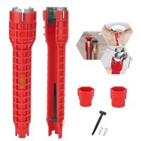 Multifunktionales Wasserhahnschlüssel-Werkzeug für Installation und Wartung von Wasserarmaturen, 8 in 1 Funktionen: Hahnverlängerung, Montageschlüssel, Spülenschlüssel, Ideal für Bad, Küche, Toilette, Wasserrohrmuttern