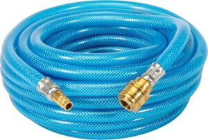 Guede Druckluft-Schlauch 6 mm, 5 m lang, max. Betriebsdruck 15 bar, Berstdruck 60 bar, PVC Schlauch mit Gewebeeinlage und Schnellkupplung