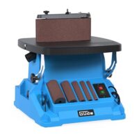Guede Spindel-Bandschleifmaschine GSBSM 500, Bandgeschwindigkeit 8 m/s, oszillierende Bewegung, werkzeuglose Umrüstung, Tisch 0-45° einstellbar
