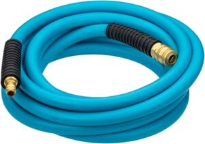 HAZET Druckluftschlauch 9040N-1010, 10 m Länge, 10 mm Durchmesser, mit Schnellkupplung und Anschlussnippel, beidseitiger Knickschutz, Berstdruck 60 bar
