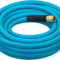 HAZET Druckluftschlauch 9040N-1020, 20 m Länge, 10 mm Durchmesser, mit Schnellkupplung und Anschlussnippel, beidseitiger Knickschutz, Berstdruck 60 bar