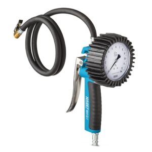 HAZET Reifenfüll-Messgerät 9041G-1: Geeichtet, ablesbarer Manometer mit Messbereich 0-10 bar und Schlauchlänge 1000 mm für den Reifendruckprüfer von Auto, Motorrad und LKW