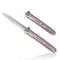 HONZIN 2 in 1 Multitool Klappmesser, 3Cr13 Edelstahl, Taschenmesser, Tragbares Messer, Rettungsmesser mit Glasbrecher, Stahlgriff, für Camping, Outdoor-Aktivitäten