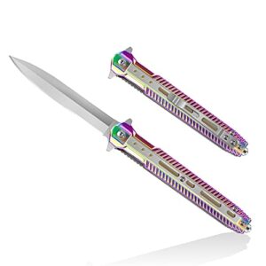 HONZIN 2 in 1 Multitool Klappmesser, 3Cr13 Edelstahl, Taschenmesser, Tragbares Messer, Rettungsmesser mit Glasbrecher, Stahlgriff, für Camping, Outdoor-Aktivitäten