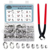 HSEAMALL 180PCS Edelstahl Einohr-Schlauchschellen, 9 Größen von 6-25,6 mm, stufenlose Klemmung, für Schläuche und Leitungen