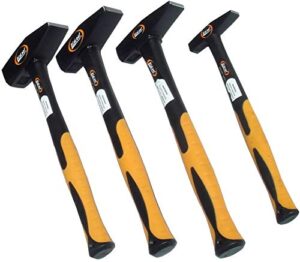 Schlosserhammer, Hammer mit 1,5 kg Kopfgewicht, 1 kg Kopfgewicht und 500g Fiberglasgriff - Antivibrationsgriff, ideal für Heimwerker und Handwerker