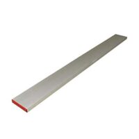 Ergonomische und multifunktionale Richtlatte mit Aluminium-Konstruktion, kappenbesetzten Enden und Abmessungen von 200 cm x 10 cm x 1,8 cm.