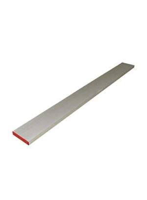 Ergonomische und multifunktionale Richtlatte mit Aluminium-Konstruktion, kappenbesetzten Enden und Abmessungen von 200 cm x 10 cm x 1,8 cm.