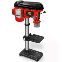 Professionelle Standbohrmaschine mit 600 Watt Leistung und 12-stufiger Drehzahlregelung, schwenkbarer und höhenversteuerbarer Bohrtisch, Späneschutz, ideal für anspruchsvolle Anwender