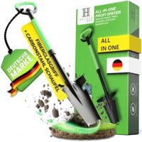 Ergonomischer Profi Spaten mit Wurzelsäge für harte Böden, perfekt für Gartenarbeiten und Pflanzung.