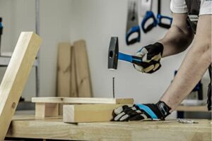 Högert HT3B023 Schlosserhammer Hammer, blau/schwarz, 300 g - hochwertiges Werkzeug für Heimwerker und Profis mit geschmiedetem und gehärteten Kopf und ergonomischem Stiel.