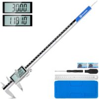 Digitaler Messschieber mit großem LCD-Bildschirm, 4 Messwege, Edelstahl-Mikrometer-Messschieber für Holzhandwerk, Maschinenbau, Juwelieren usw.