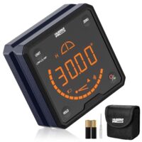 Huepar Pro Winkelmesser Digital Neigungsmesser mit V-Nut-Magnetfuß und hintergrundbeleuchtetem LCD, elektronischer Tischkreissägen-Anschlagwinkel für Bauwesen, Holzarbeiten, Maschinenbau